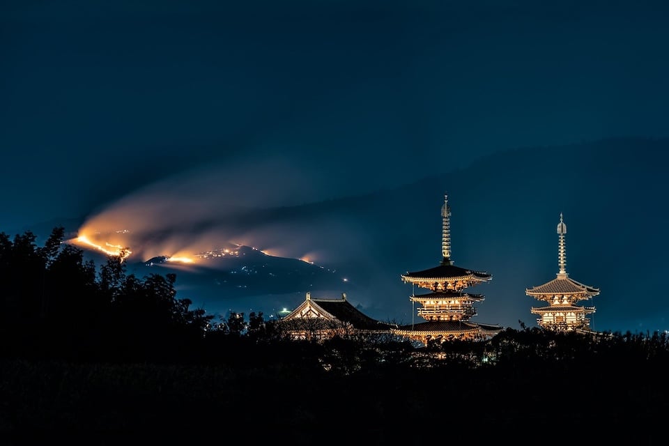 Night view of a temple