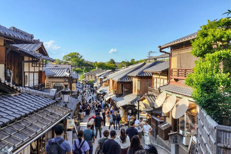 A traditional street in Kyoto