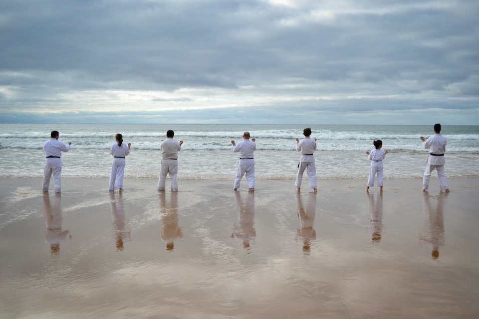 Karate at the beach