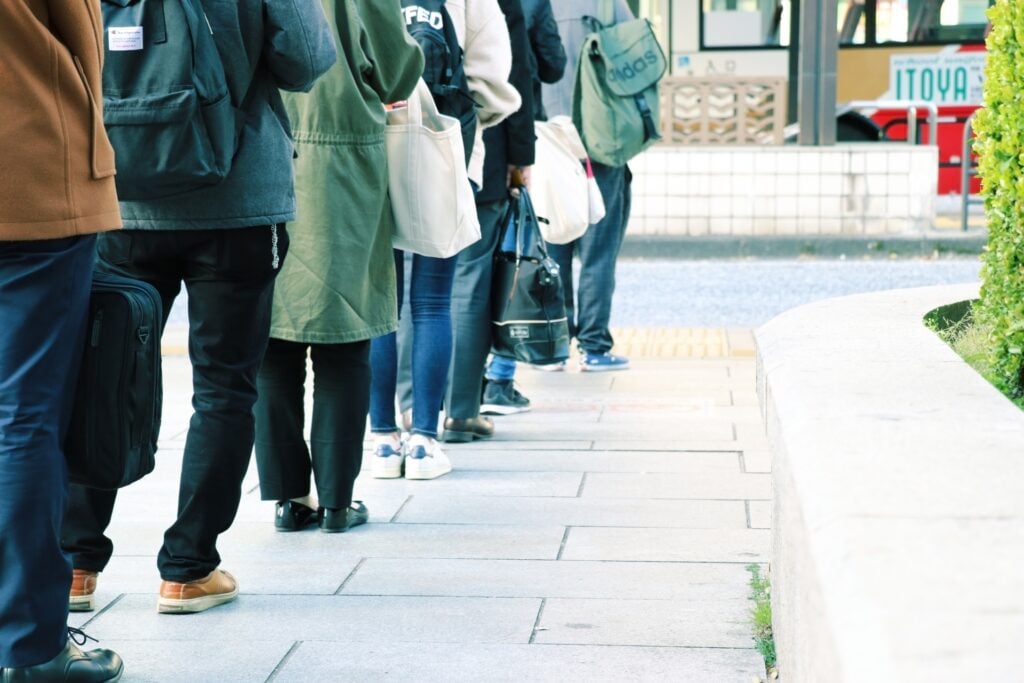 Orderly lines in Japan