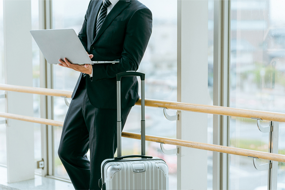 Business traveler preparing for a corporate incentive travel program