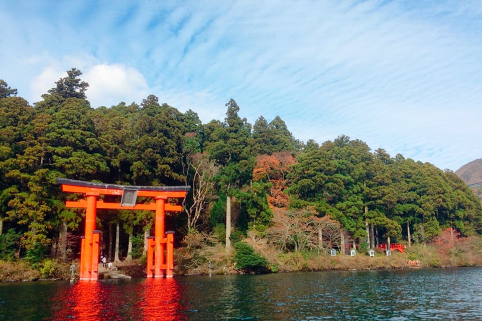 Mount Fuji view from Hakone with lake and mountain landscape