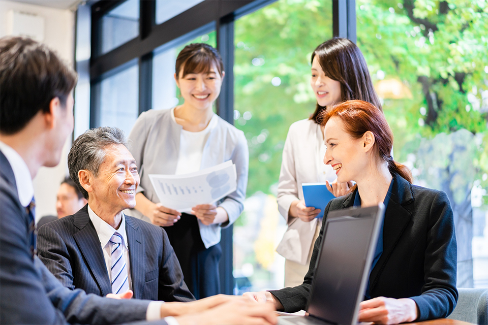 International business event participants attending a corporate event in Japan