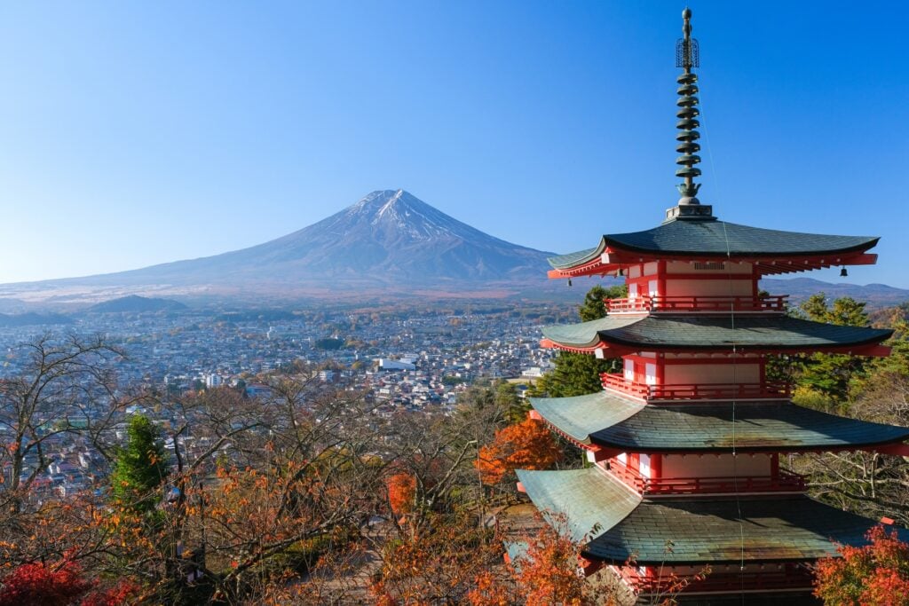 Mount Fuji and Chureito Pagoda, a popular destination for incentive travel in Japan