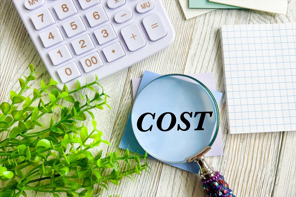 Event budget documents and planning materials for a corporate event in Tokyo