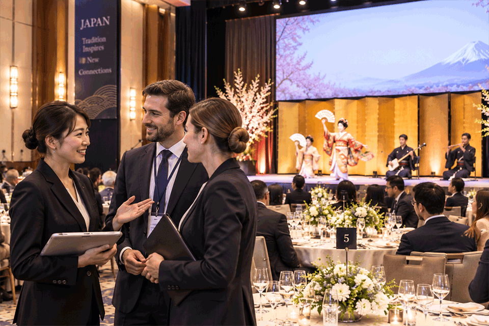 International gala dinner with Japanese cultural entertainment in Tokyo